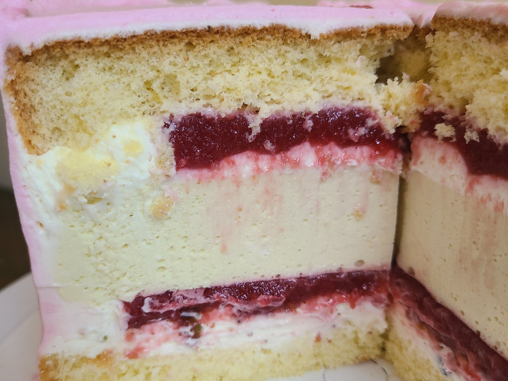 Raspberry-Pistachio Cake